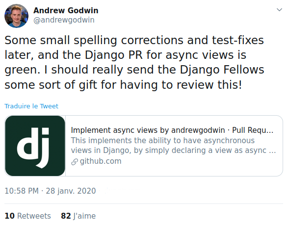 Tweet about Async views